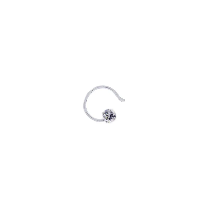 0.05Ct VVS/FG Diamond Solitaire Nose Pin 18K White Gold