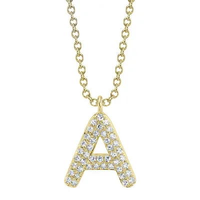 0.09CT DIAMOND PAVE NECKLACE – INITIAL A
