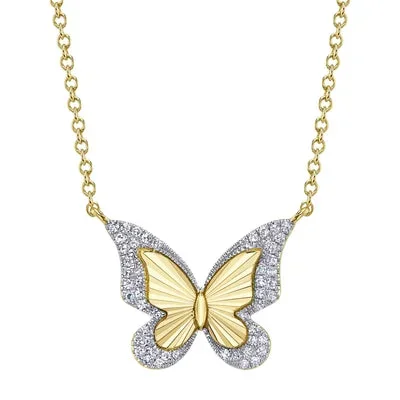 0.10CT DIAMOND BUTTERFLY NECKLACE