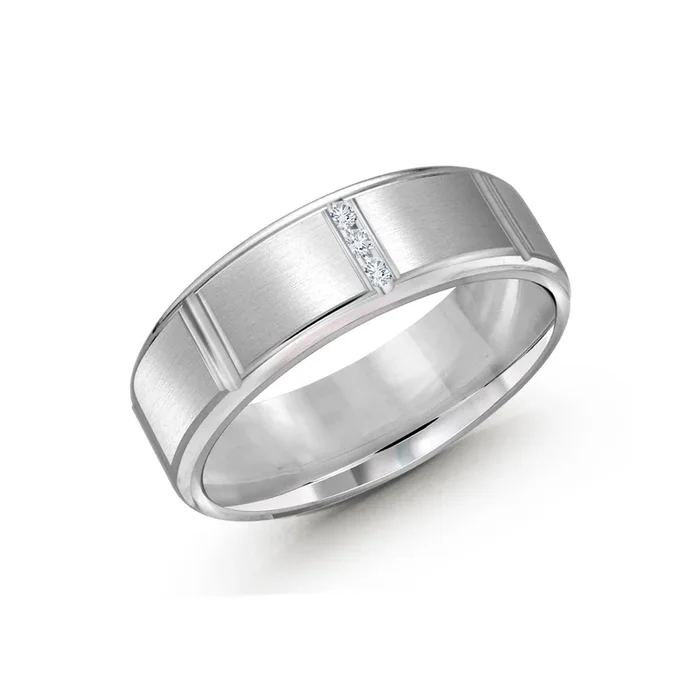 0.10CT VVS/FG Diamond Band in 18K White Gold