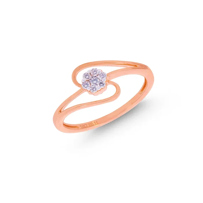 0.11Ct VVS/FG Diamond Ring in 18K Rose Gold