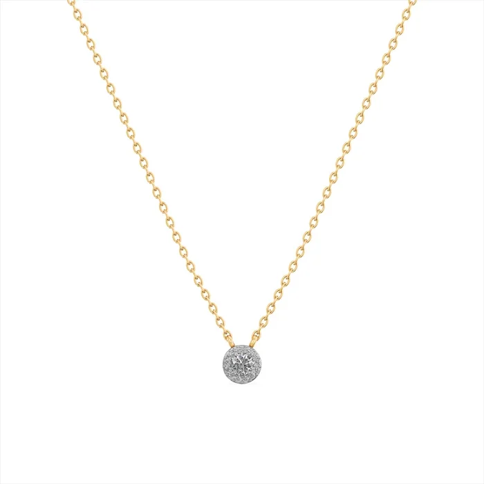0.14 Carat Dazzling Cluster 9KT Gold Lab Grown Diamond Necklace