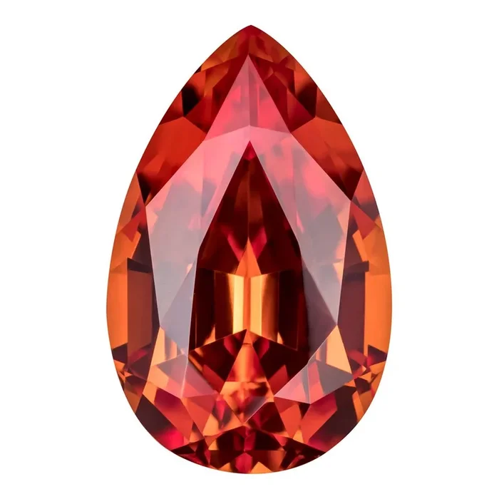 0.26 Carat Pear Cut Lab-Created Padparadscha