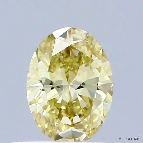 0.34 Carat Oval Shaped, Ideal Cut, FANCY INTENSE YELLOW Color, VS1 Clarity, IGI Certified Lab Grown Diamond