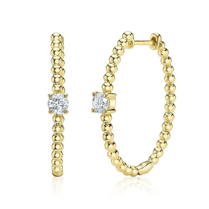 0.37CT DIAMOND OVAL HOOP EARRING