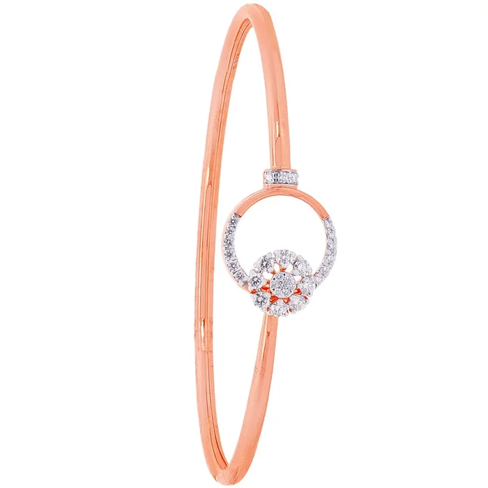 0.38Ct VVS/EF Diamond Bangle Bracelet in 18K Rose Gold