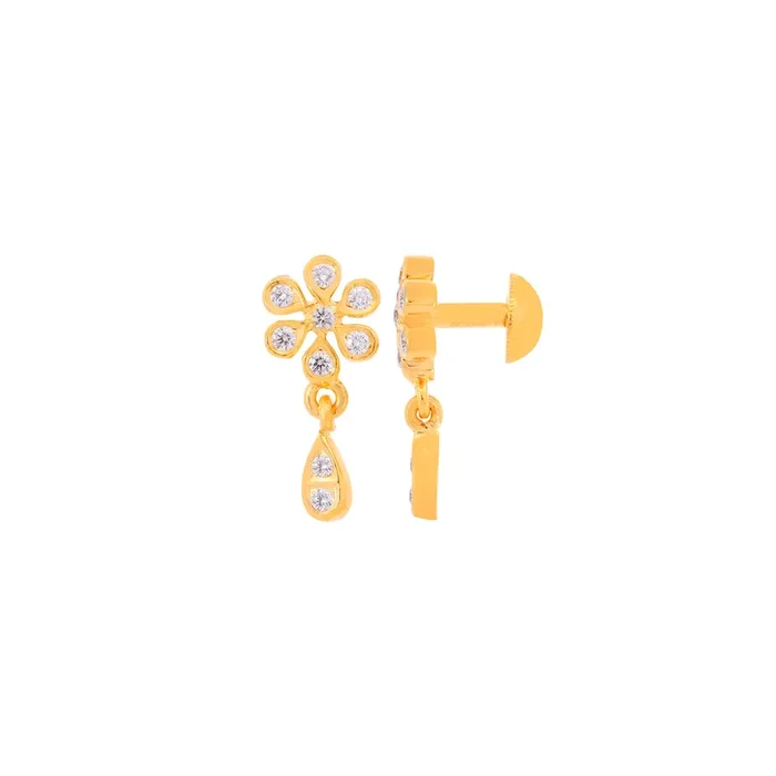 0.40Ct VVS/EF Diamond Earrings in 22K Gold