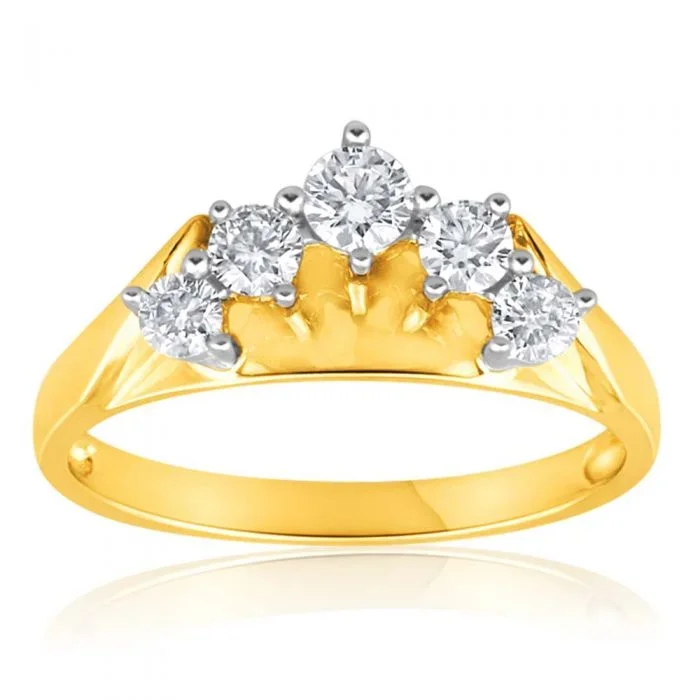 0.45 Carat Diamond Curved Eternity Ring in 18ct Yellow Gold