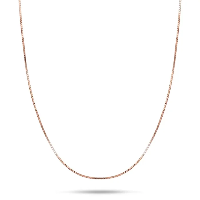 0.45mm Box Chain in 10k Rose Gold