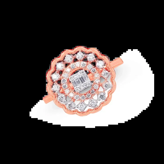 0.47Ct VS/GH Diamond Ring in 14K Rose Gold