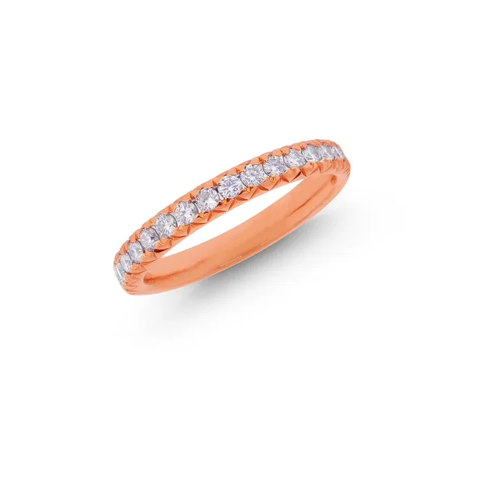 0.51Ct VVS/FG Diamond Band in 18K Rose Gold