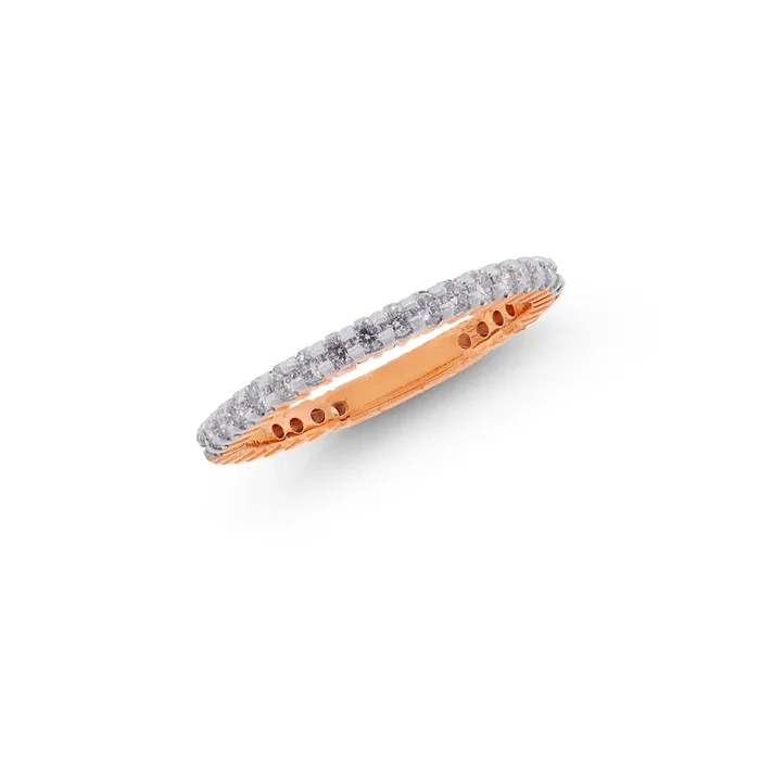 0.53Ct VVS/FG Diamond Band in 18K Rose Gold