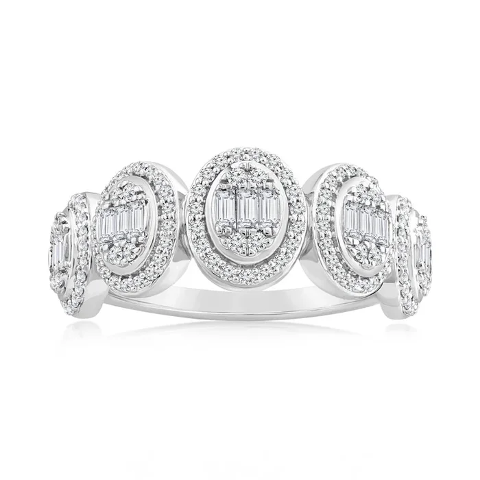 0.55 Carat Diamond Cluster Ring in 10ct White Gold