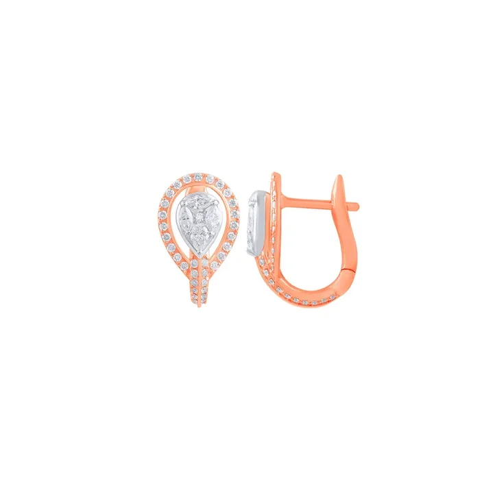 0.63Ct VVS/FG Diamond Clipon Earrings in 18K Rose Gold
