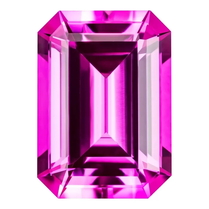 0.70 Carat Emerald Cut Lab-Created Pink Sapphire