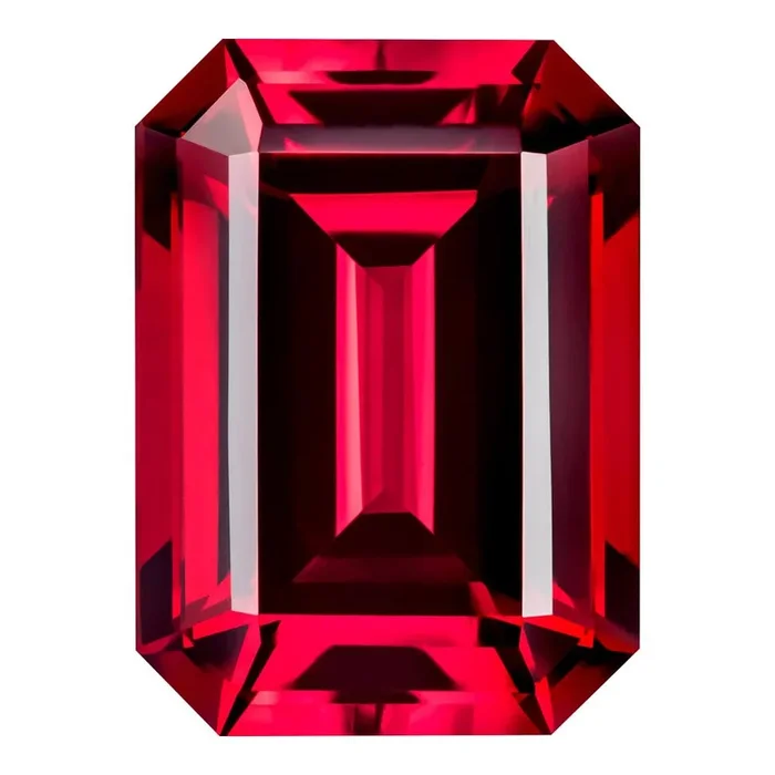 0.70 Carat Emerald Cut Lab-Created Ruby
