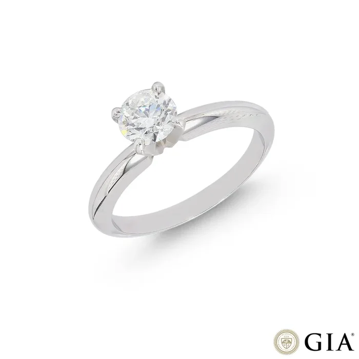 0.70CTW VS1/E GIA Certified Diamond Solitaire Ring in 18K White Gold