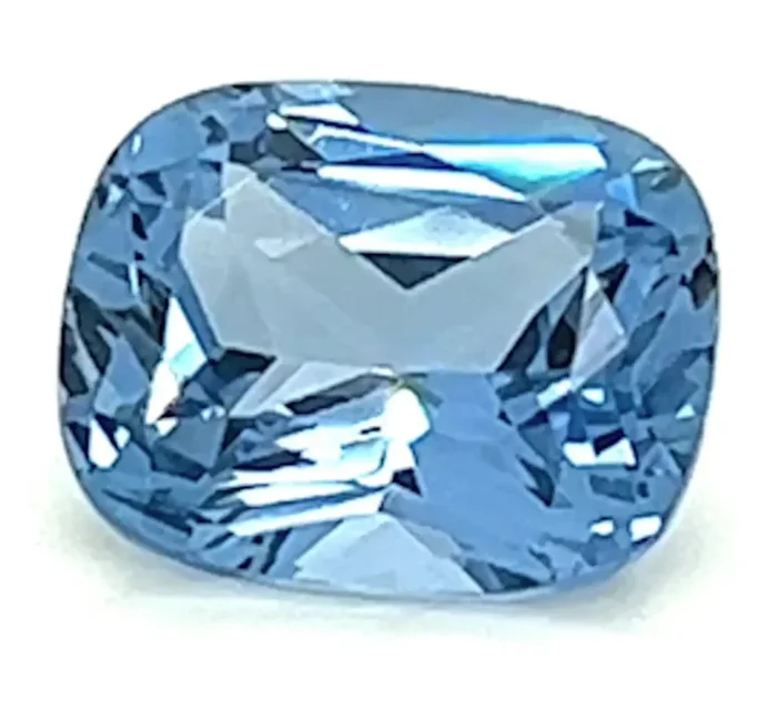 0.78 Carat Cushion Cut Lab-Created Aqua Blue Spinel
