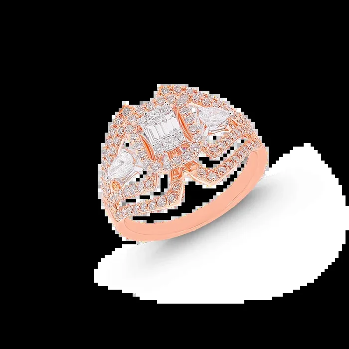 0.81Ct VVS/FG Diamond Ring in 18K Rose Gold