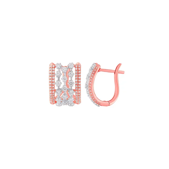0.84Ct VVS/FG Diamond Clipon Earrings in 18K Rose Gold