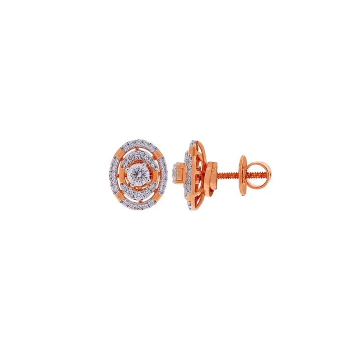 0.87Ct VVS/FG Diamond Earrings in 18K Rose Gold