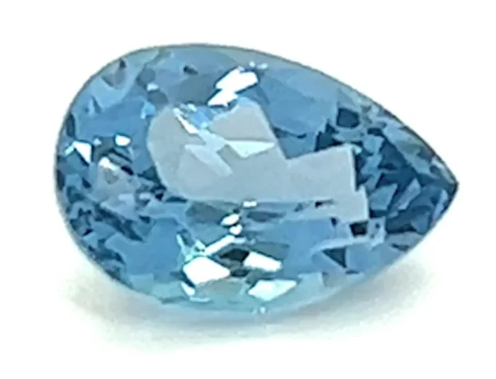 0.92 Carat Pear Cut Lab-Created Aqua Blue Spinel