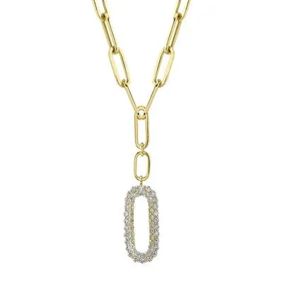 0.92CT DIAMOND PAPER CLIP LINK NECKLACE