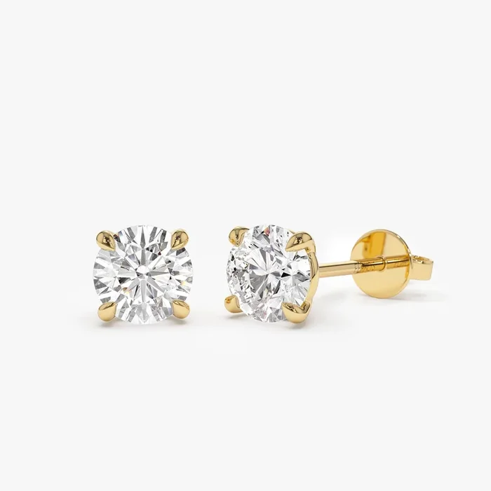 1.00 – 4.00 ctw 14k Classic Four Prong Lab Grown Round Diamond Studs – Blake
