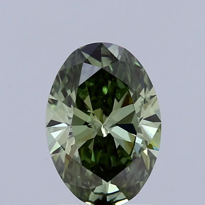 1.01 Carat Oval Shaped, Ideal Cut, FANCY VIVID GREEN Color, VS1 Clarity, IGI Certified Lab Grown Diamond