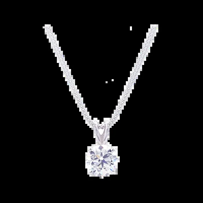 1.01Ct VVS2/D Diamond Solitaire Pendant in 18K White Gold