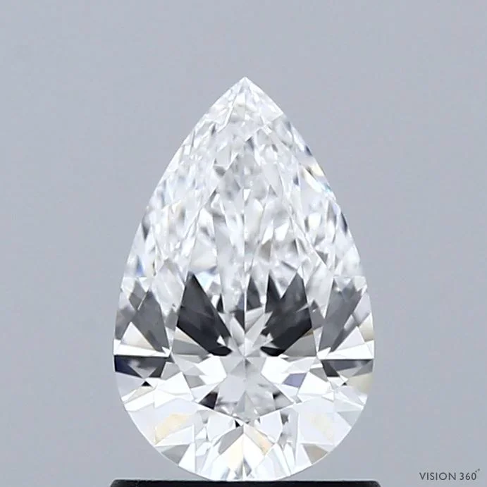 1.05 Carat Pear Shaped, Excellent Cut, D Color, VVS1 Clarity, IGI Certified Lab Grown Diamond