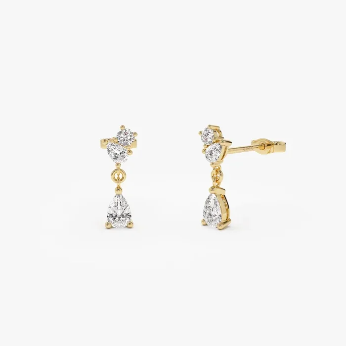 1.05 ctw 14k Petite Dangling Lab Grown Diamond Studs – Athena