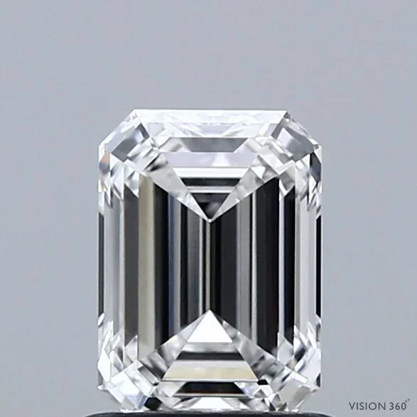1.07 Carat Emerald Shaped, Ideal Cut, D Color, VVS2 Clarity, IGI Certified Lab Grown Diamond