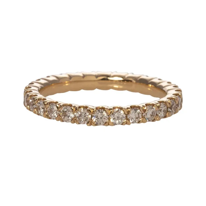 1.13ctw Diamond Scoop Set 14K Yellow Gold Eternity Band
