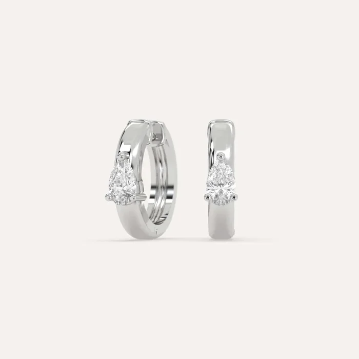 1/2 carat Pear Diamond Hoop Earrings