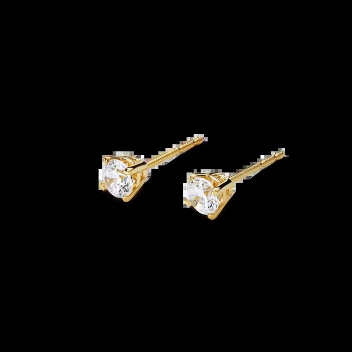 1/2 Carat Round Diamond Studs – Yellow Gold
