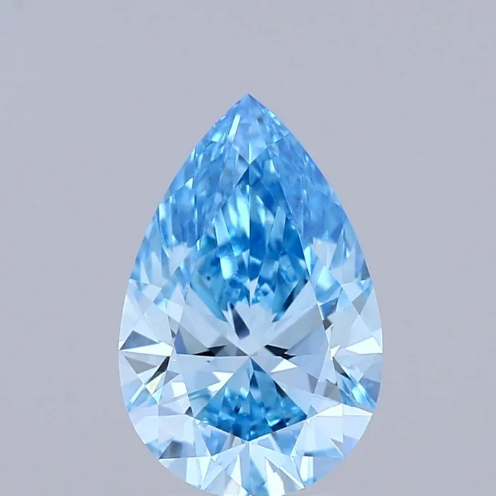1.20 Carat Pear Shaped, Ideal Cut, FANCY VIVID BLUE Color, VVS2 Clarity, IGI Certified Lab Grown Diamond