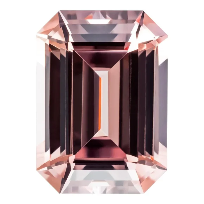 1.28 Carat Emerald Cut Lab-Created Champagne Sapphire