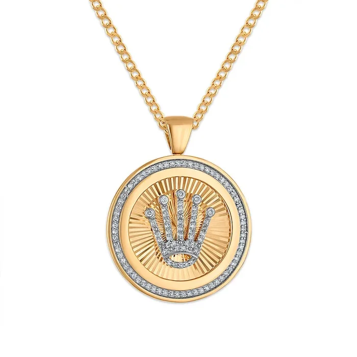 1/3 CTW Natural Diamond Crown Pendant in 10KT Gold
