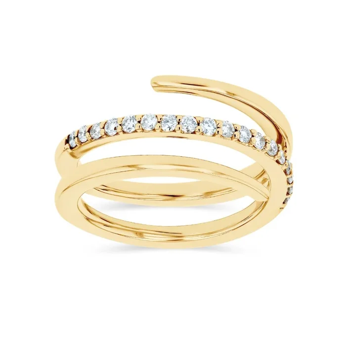 1/3 ctw Round Lab Grown Diamond Coil Wrap Pinky Ring