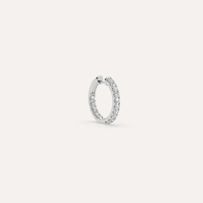 1/4 carat Single Diamond Hoop Earring