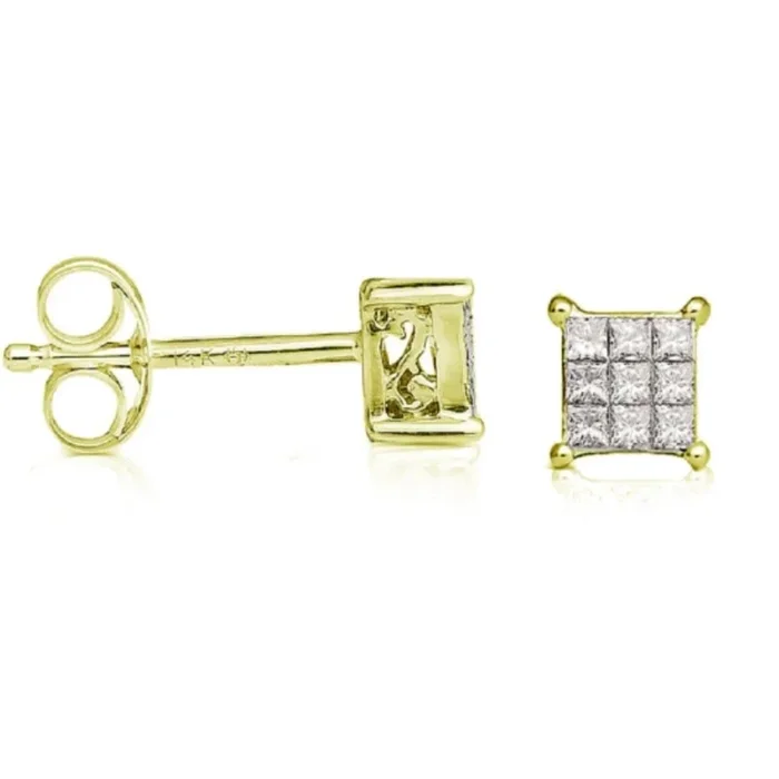 1/4 CTW Natural Diamond Stud Earrings in 14KT Yellow Gold