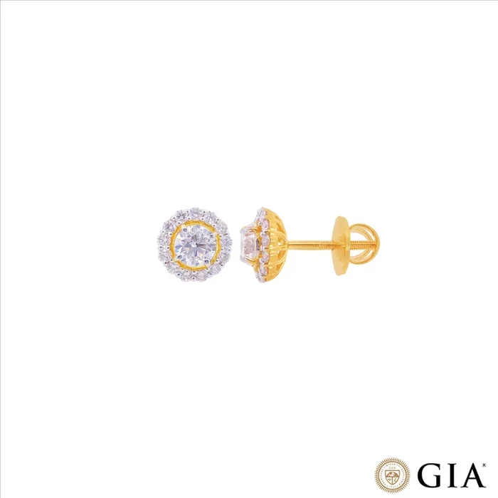 1.49CTW VS2/H GIA Certified Diamond Earrings in 18K Gold
