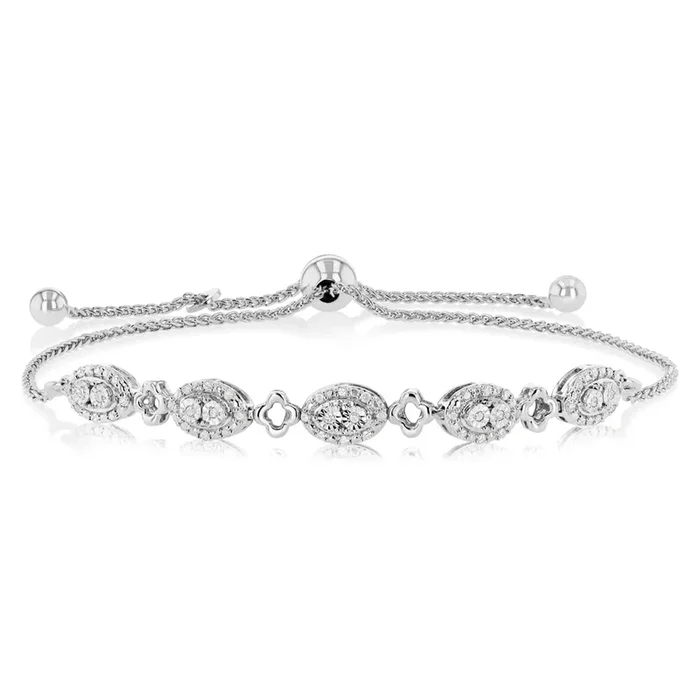 1/5 Carat Diamond Fancy Bracelet in Sterling Silver