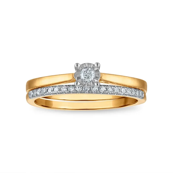 1/5 CTW Natural Diamond Illusion Bridal Set in 10KT Gold