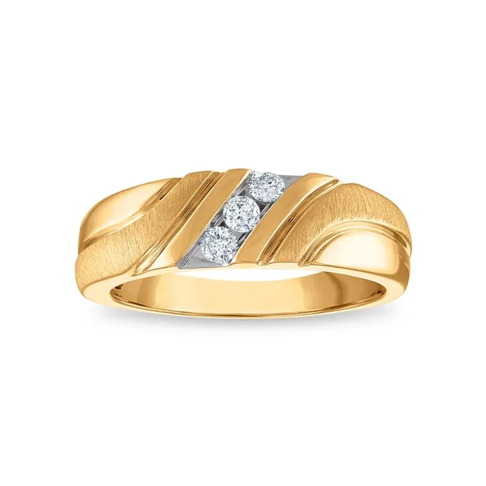 1/5 CTW Natural Diamond Wedding Ring in 10KT Yellow Gold