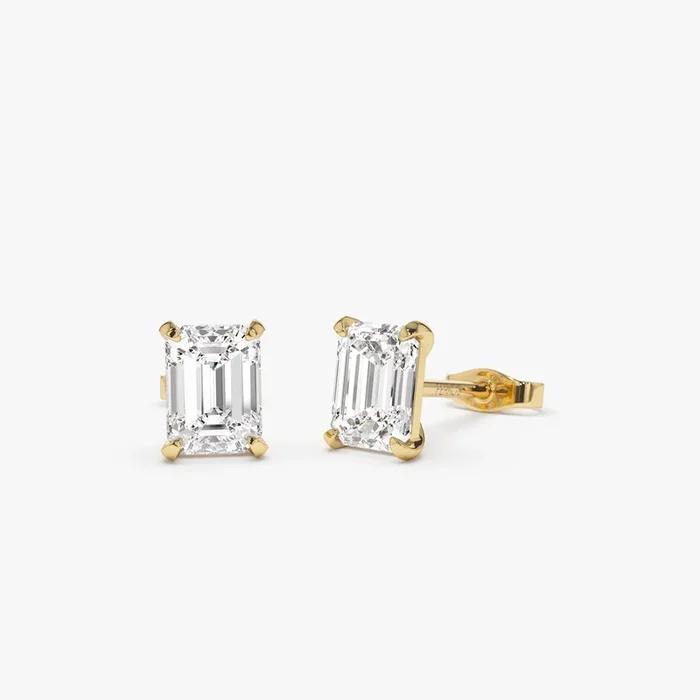 1.50 ctw 14k Prong Setting Emerald Cut Lab Grown Diamond Studs – Claire