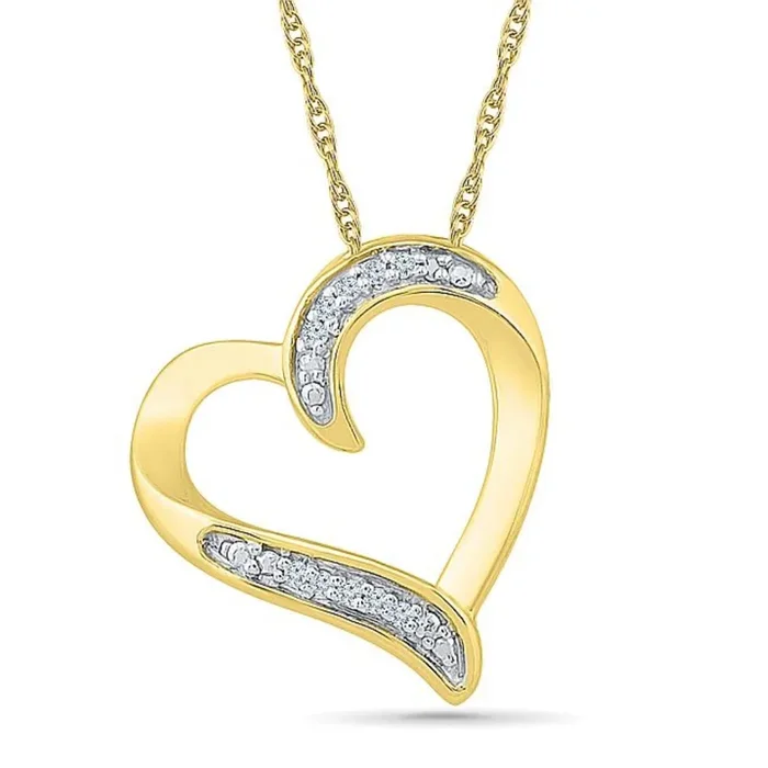 1/50 CTW Natural Diamond Heart 18-inch Pendant in 10KT Yellow Gold