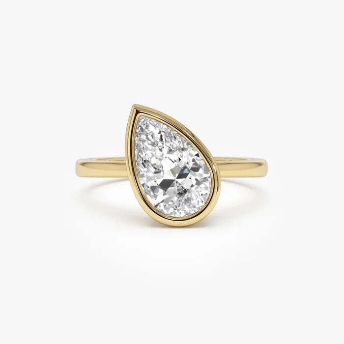 1.50ctw 14k Pear Shaped Lab Grown Diamond Unique Engagement Ring – Pia