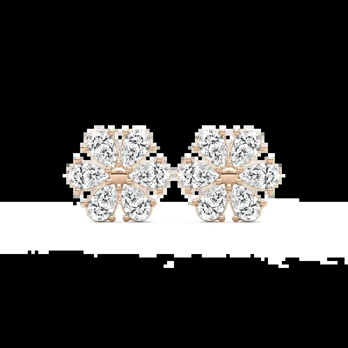 1 ⅞ ctw Pear Lab Grown Diamond Daisy Stud Earrings